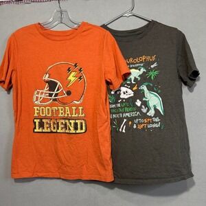 Boys‎ Short Sleeve T Shirts Size 16 Football Dinosuars Lot of 2 Back to school